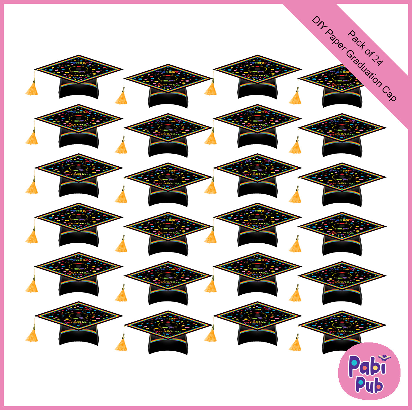 Pack of 12 Pabipub Paper Graduation Cap