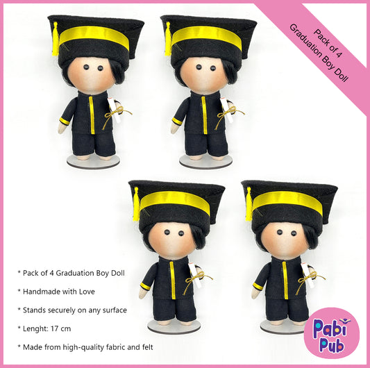 Pack of 4 graduation boy doll