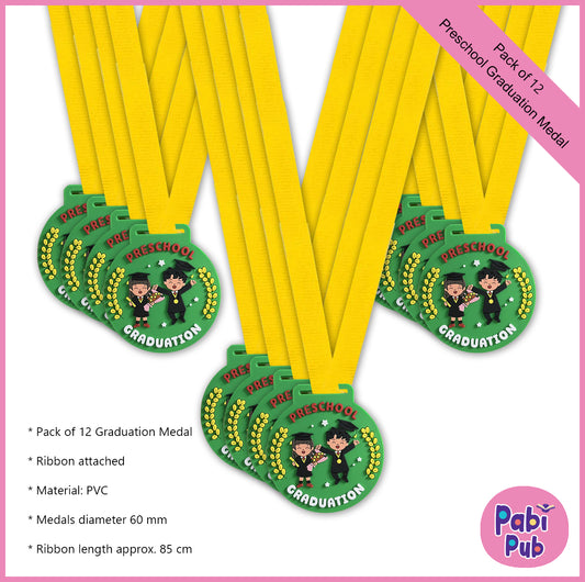12-Pack Preschool Graduation Medals
