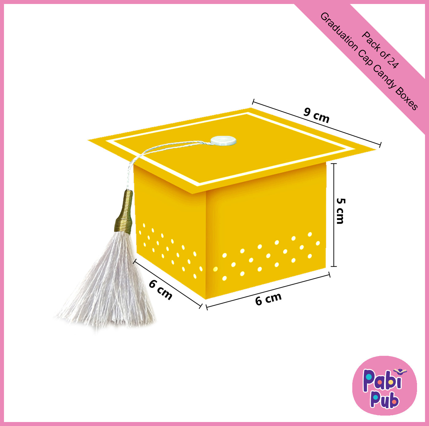 Pack of 24 Graduation Cap 4-colors Candy Boxes