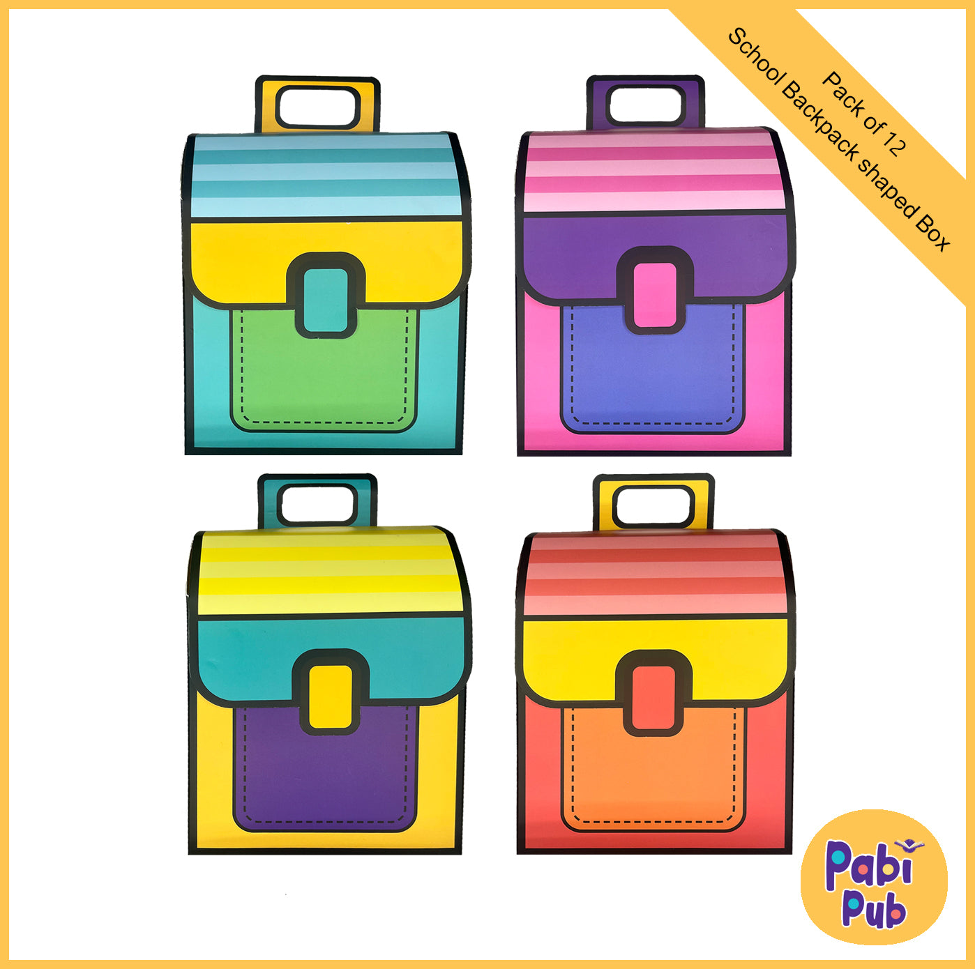 Pack of 12 School Backpack-Style Gift Box Set